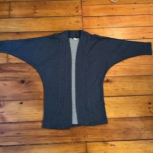 Blue polkadot cocoon cotton cardigan sweater